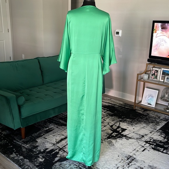 WORN ONCE ASOS Kelly Green Evening Dress - Size 14 - Picture 3 of 5